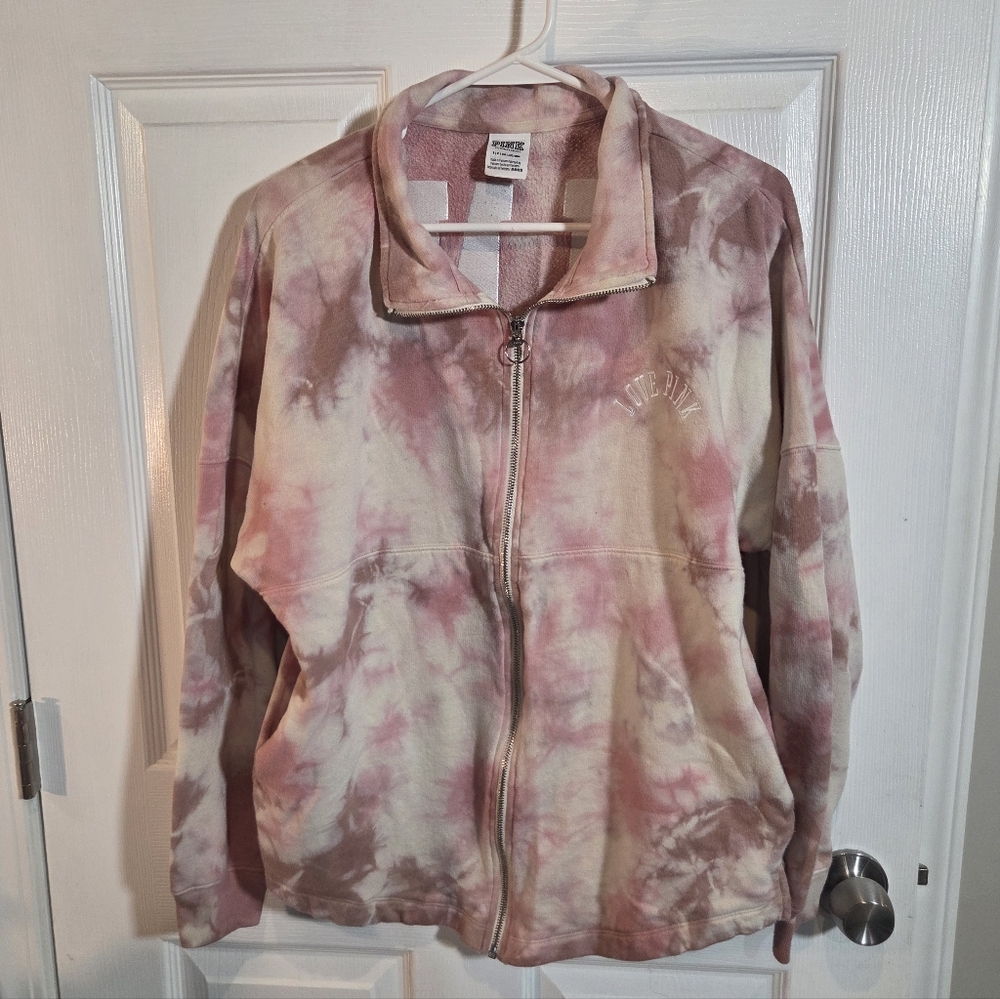 Pink VS Light Ivory Pink Varsity Full Zip '22